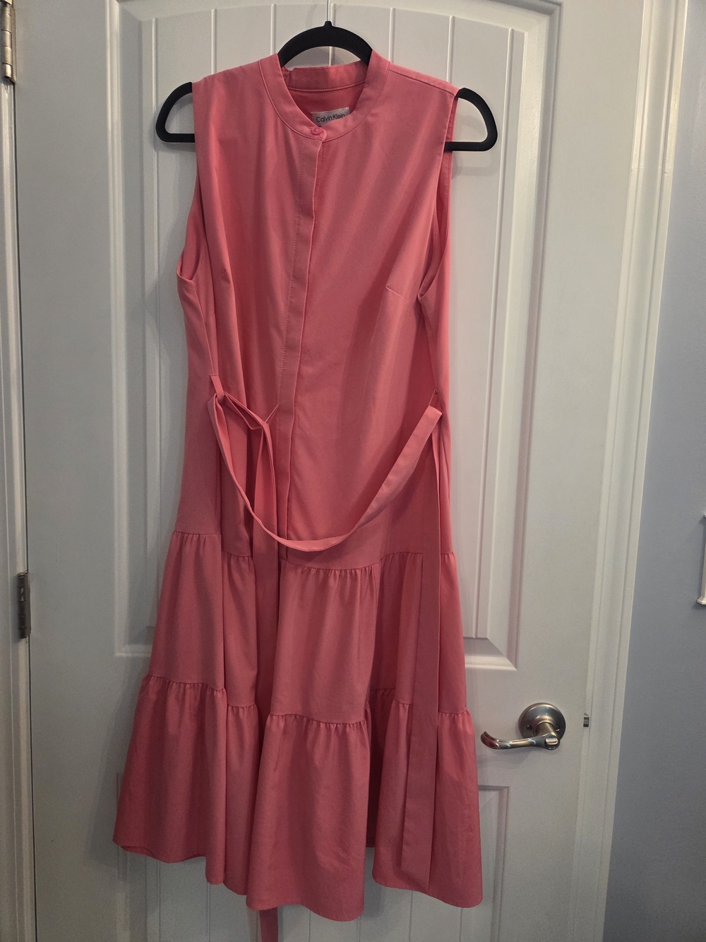 Calvin Klein Sleeveless Pink Tiered Dress